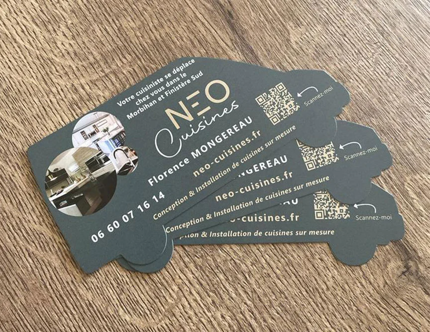 Carte de visite avec découpe à Lorient